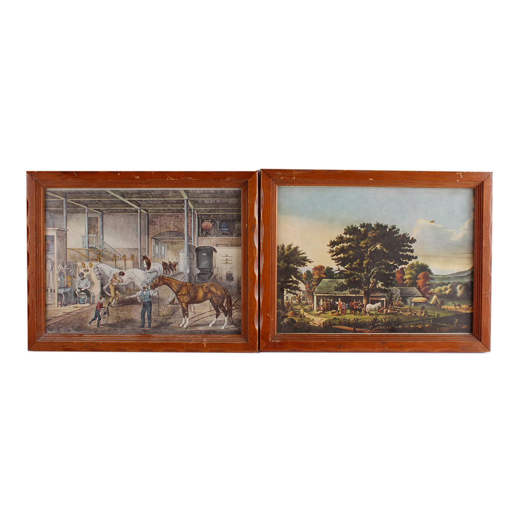 Pair of Horse Themed Framed Offset Lithographs