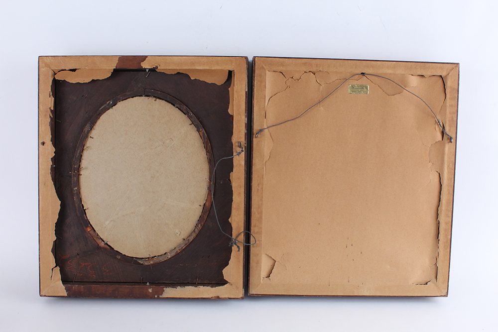 Pair of Floral Lithographs with Ornately Carved Wooden Frames