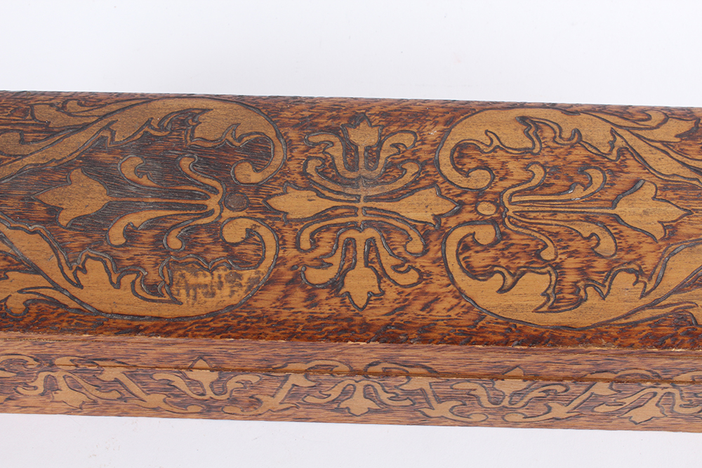 Vintage Art Pyrography Glove Box