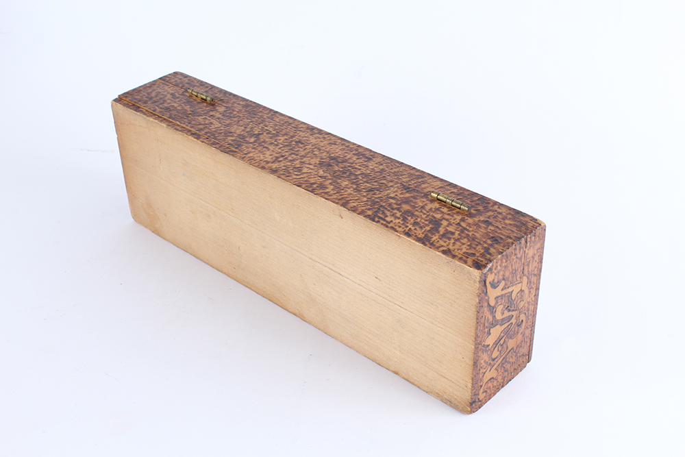 Vintage Art Pyrography Glove Box