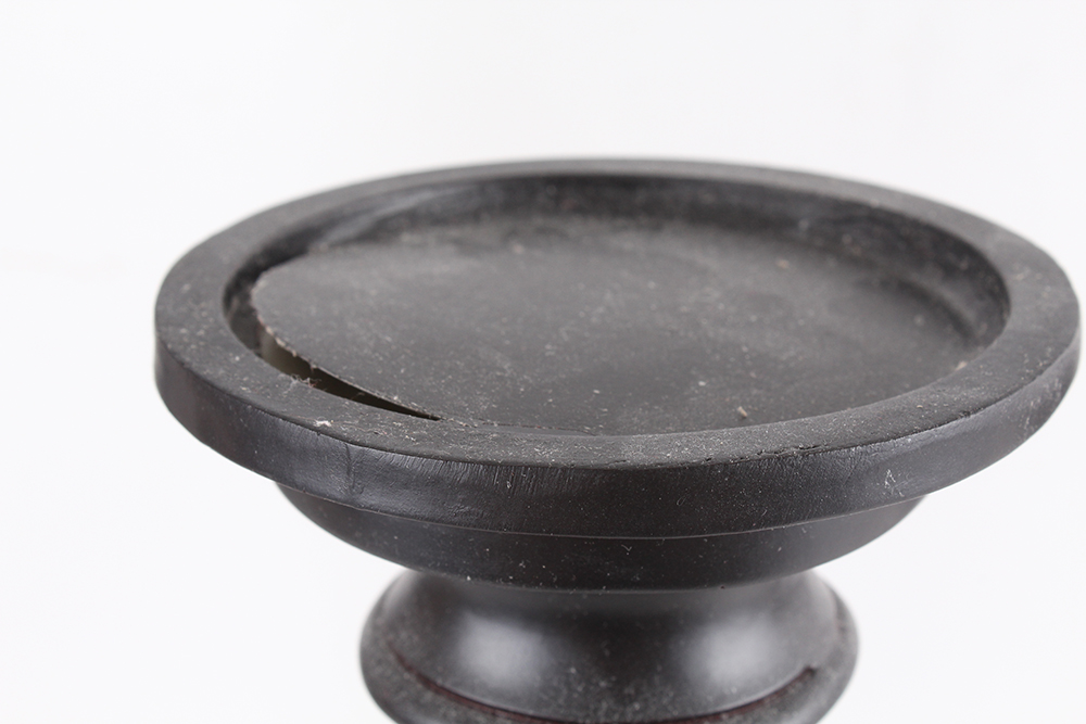 Trio of Black Resin Candle Holders of Graduated Size