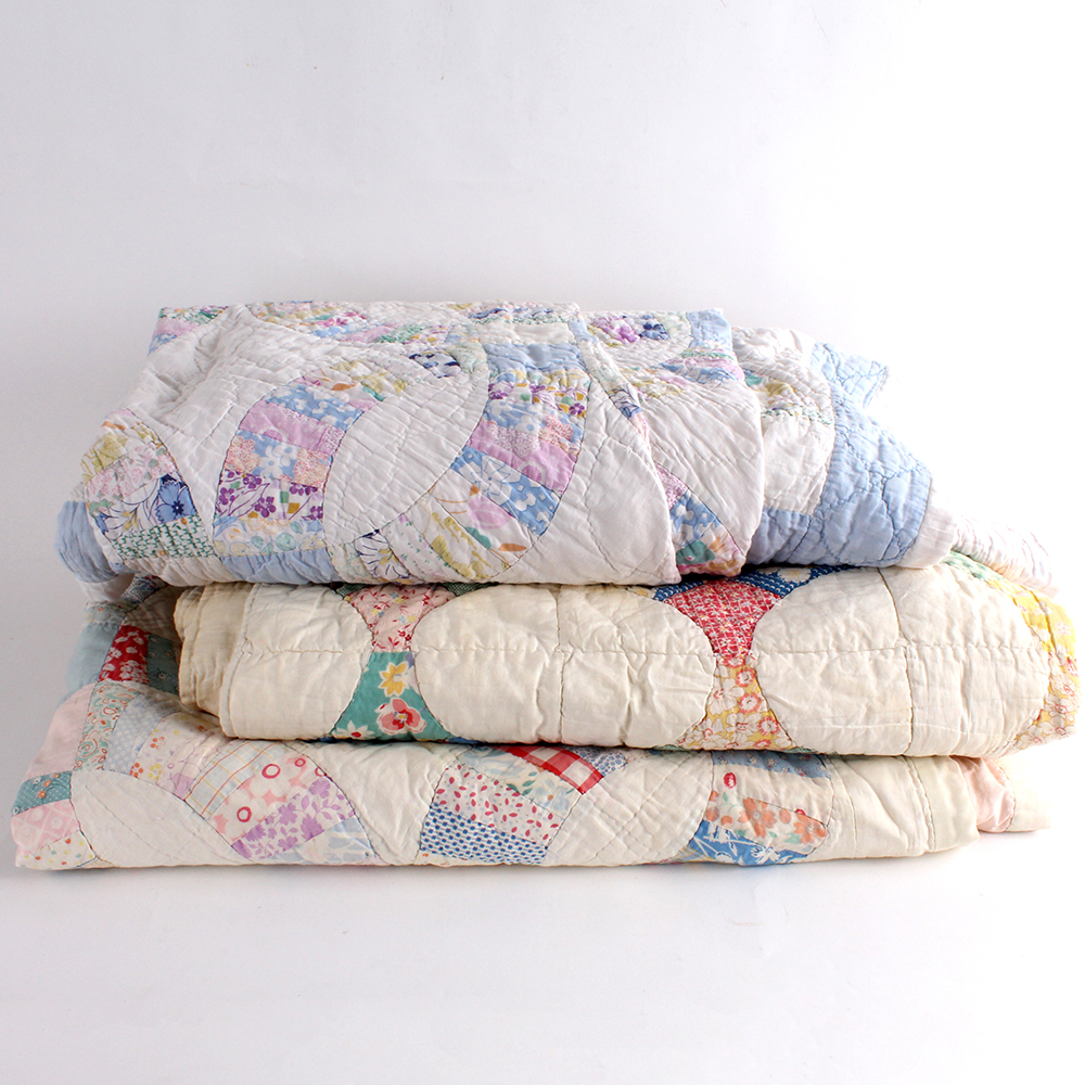 Trio of Hand Sewn Quilts