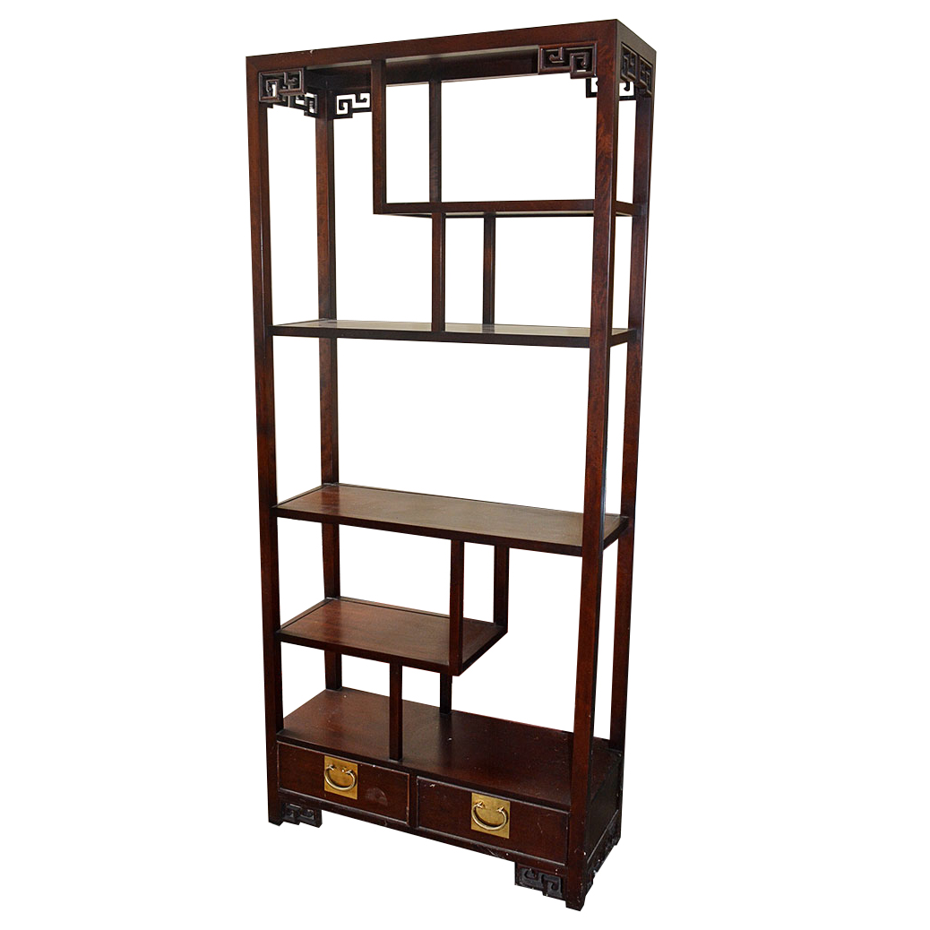 Asian Inspired Mahogany Shelves by Century Furniture