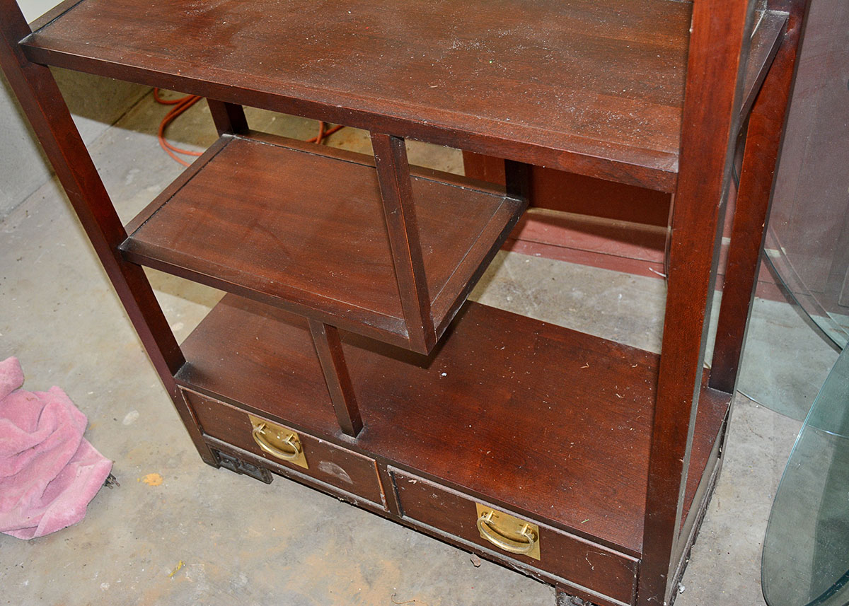 Asian Inspired Mahogany Shelves by Century Furniture