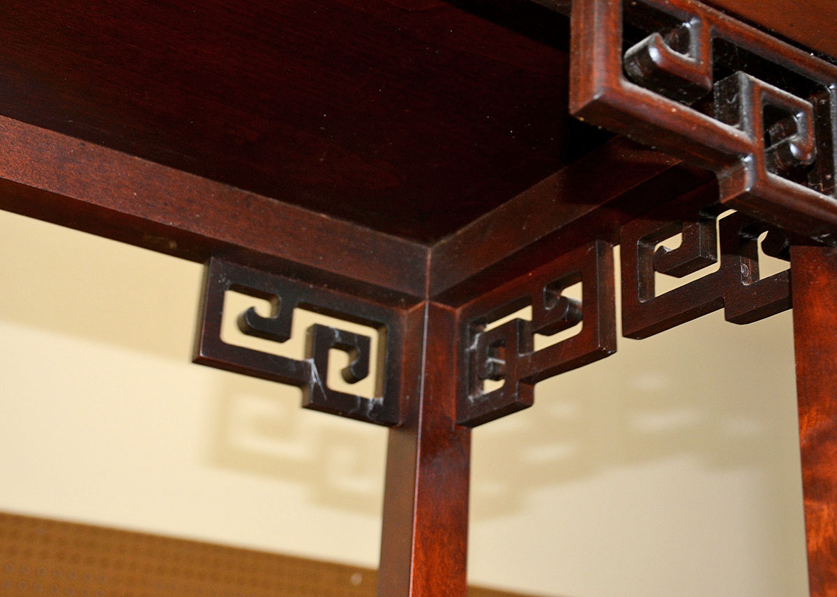 Asian Inspired Mahogany Shelves by Century Furniture