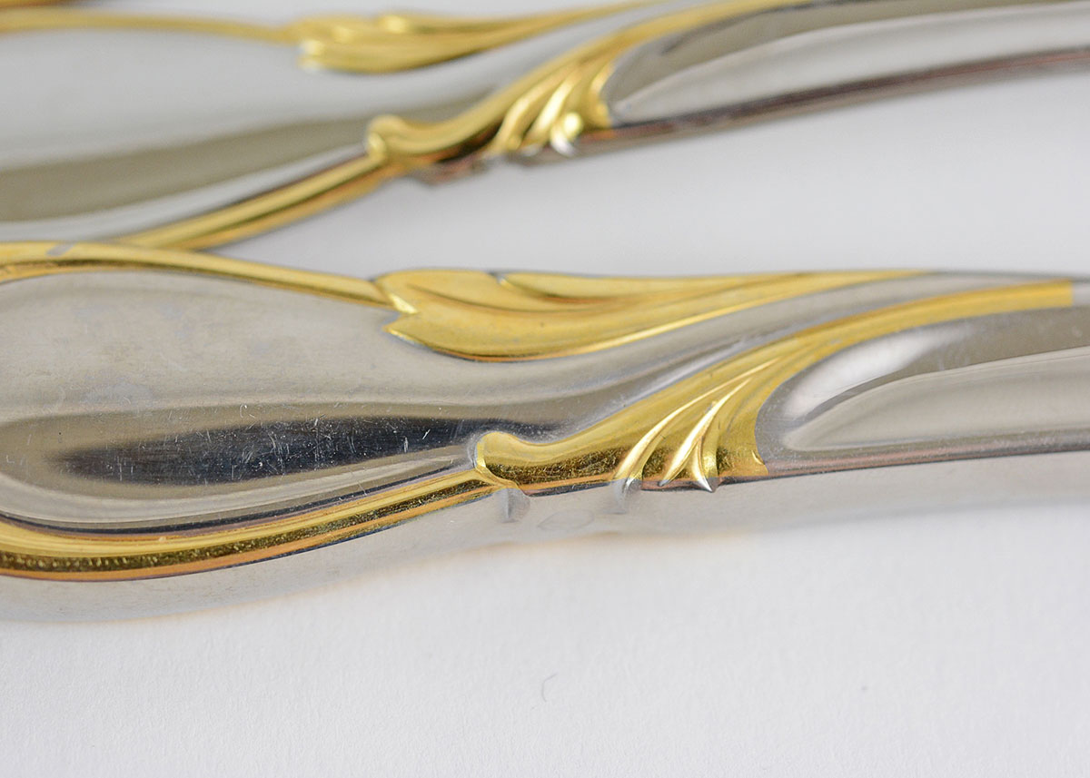 Yamazaki "Cache Gold Accent" Flatware Service for Eight