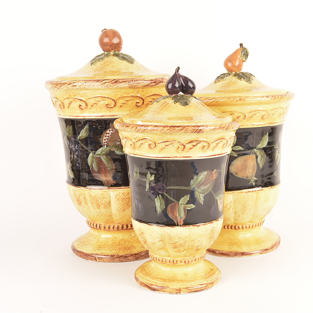 Set of Ceramic Raymond Waites Kitchen Canisters