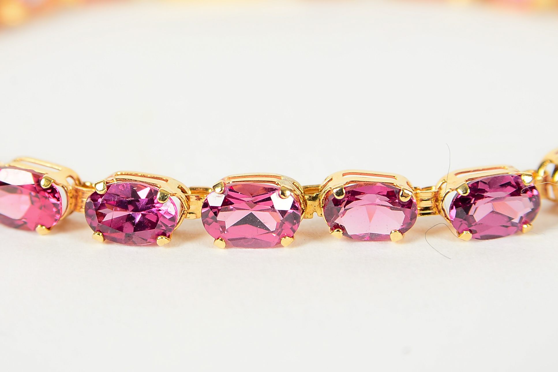 14K Yellow Gold and Garnet Bracelet