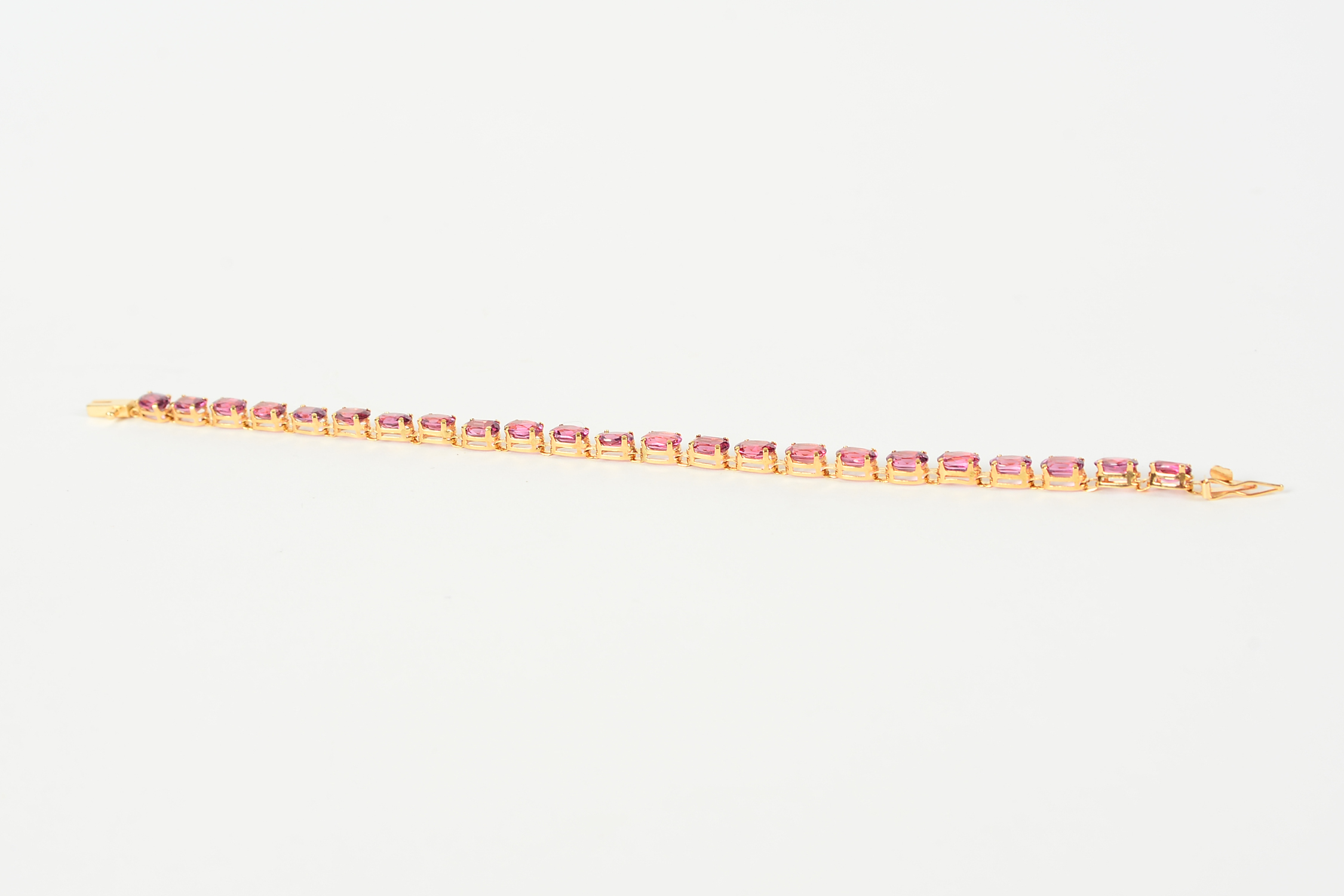 14K Yellow Gold and Garnet Bracelet