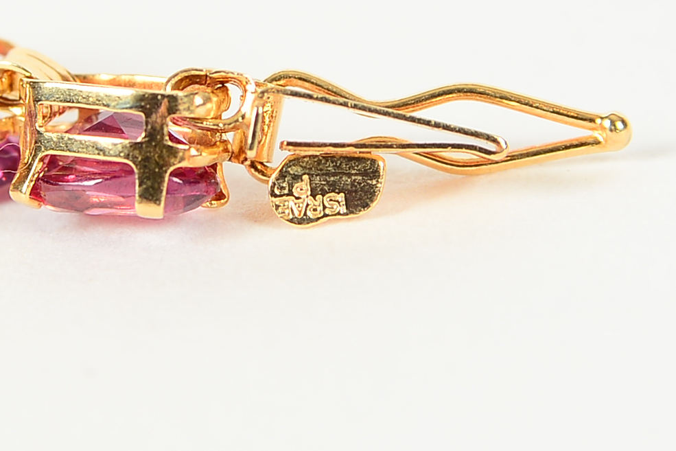 14K Yellow Gold and Garnet Bracelet
