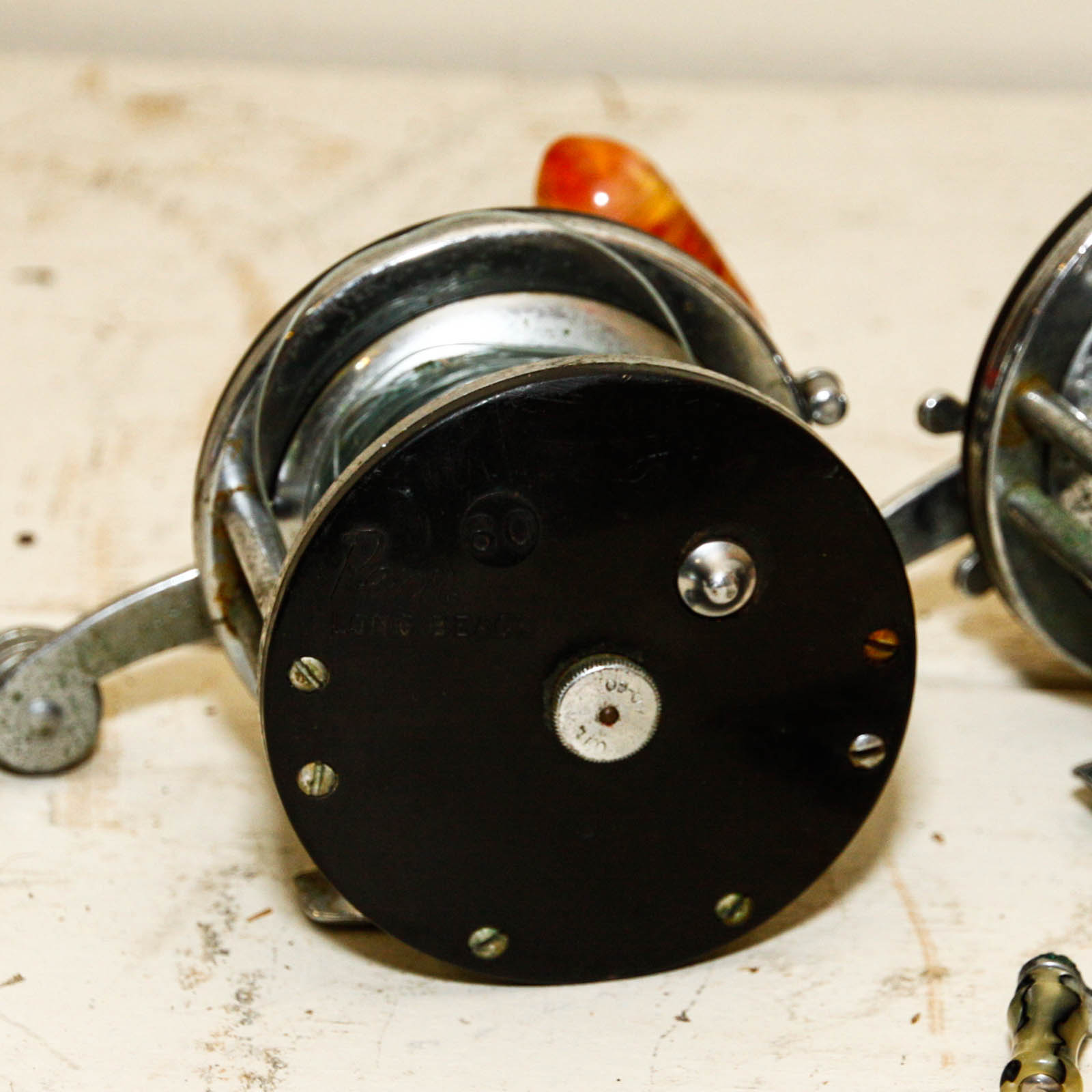 Vintage Kumfort Fishing Bag, Fishing Reels, and Lines