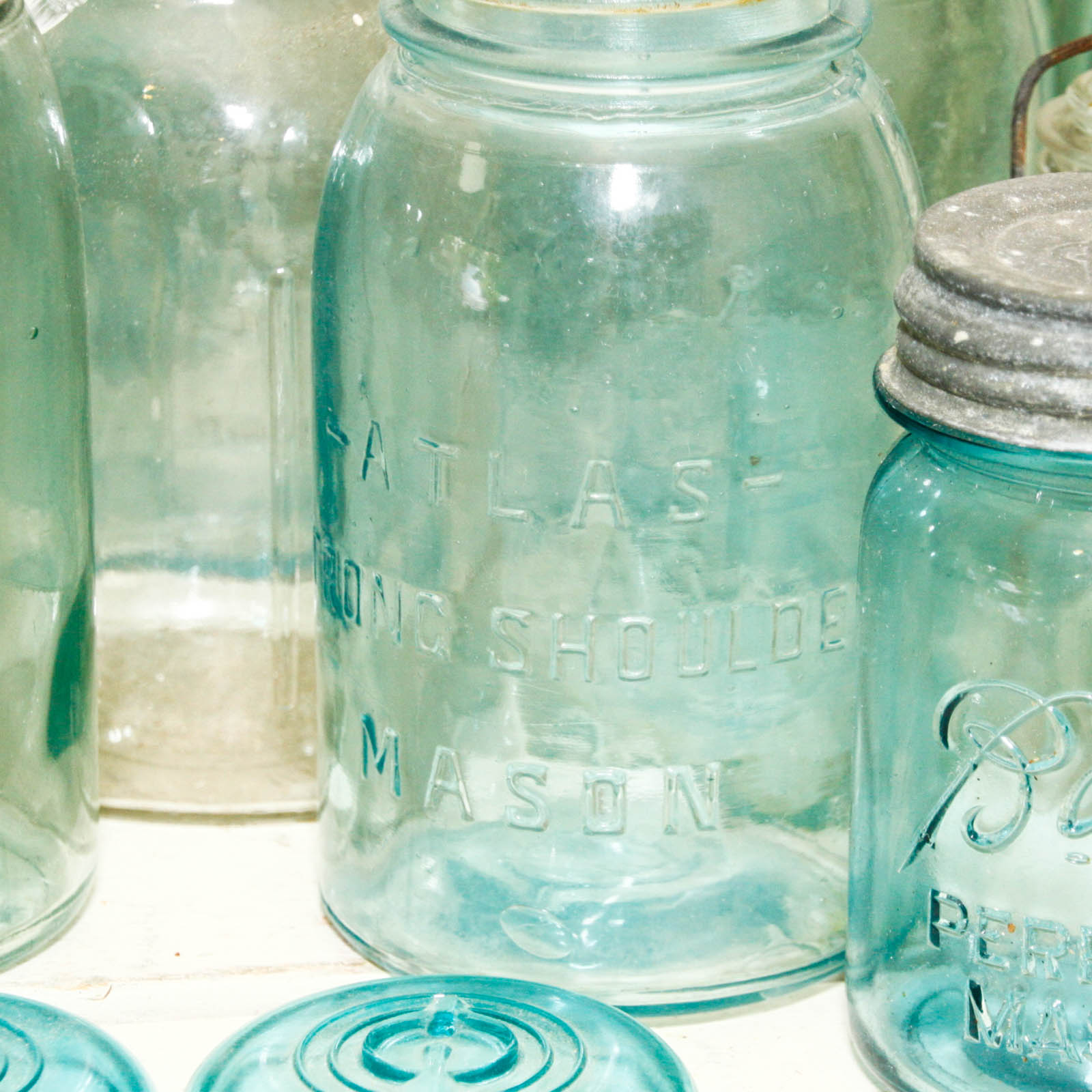 Assorted Mason Jars Featuring Ball and Atlas Brands