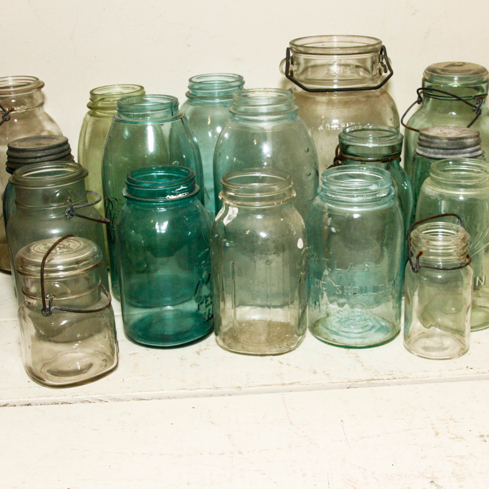 Assorted Mason Jars Featuring Ball and Atlas Brands