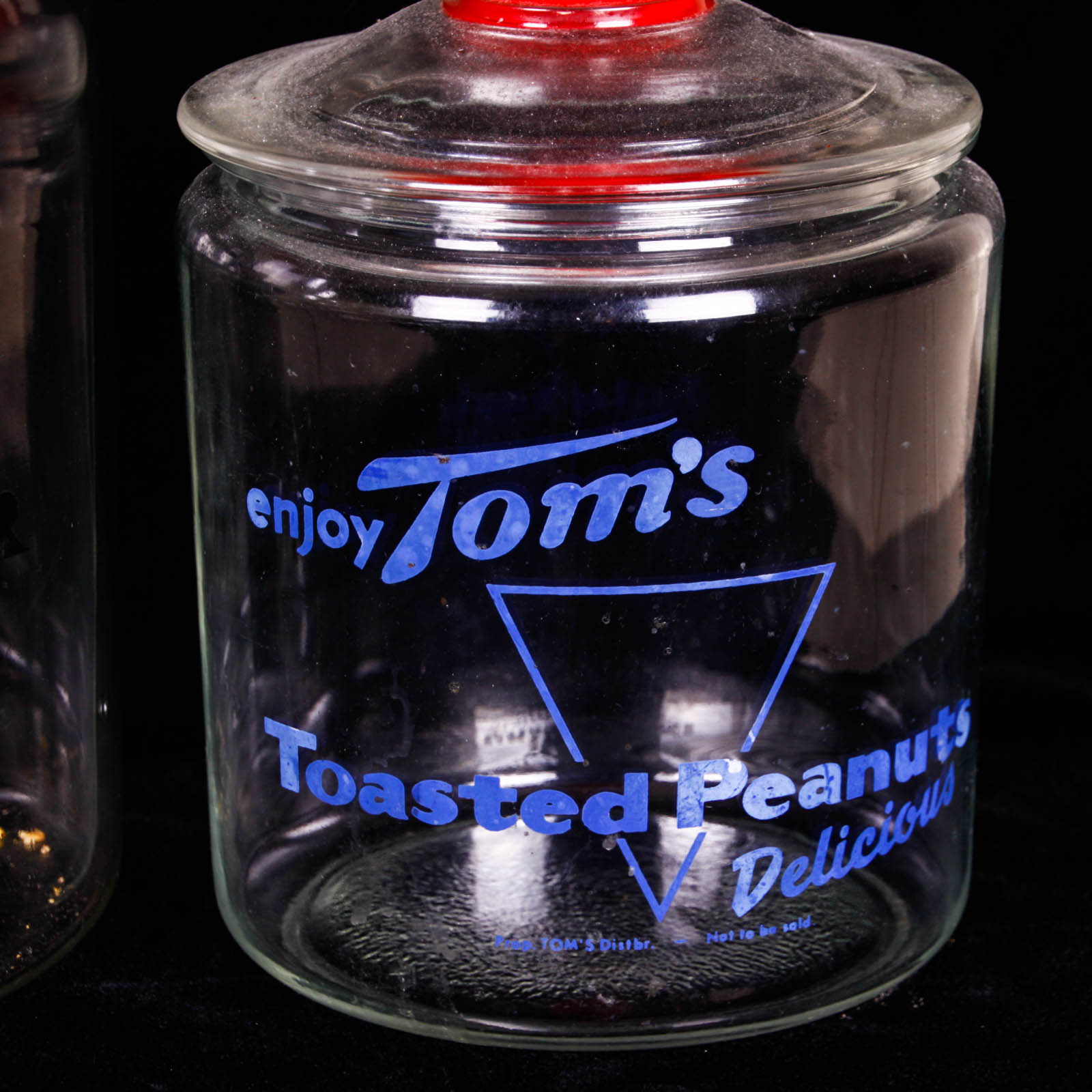 Vintage Tom's Peanut and Peanut Butter Glass Jars