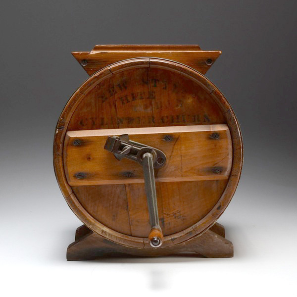 Antique New Style White Cedar Cylinder Butter Churn