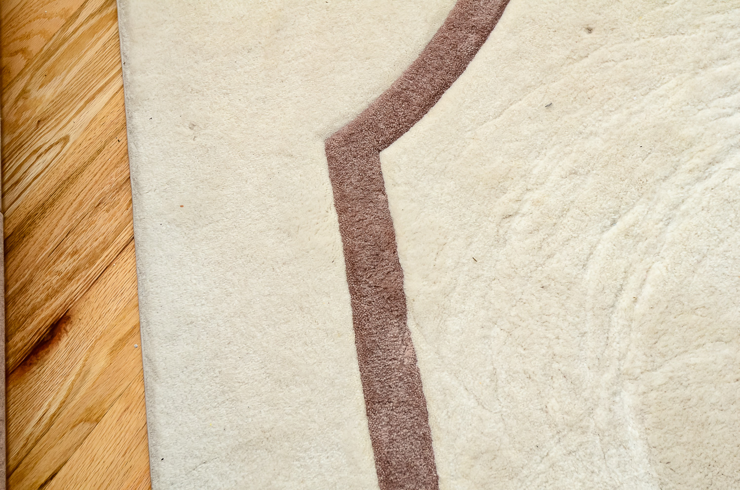 Machine-Made Cream and Taupe Area Rug