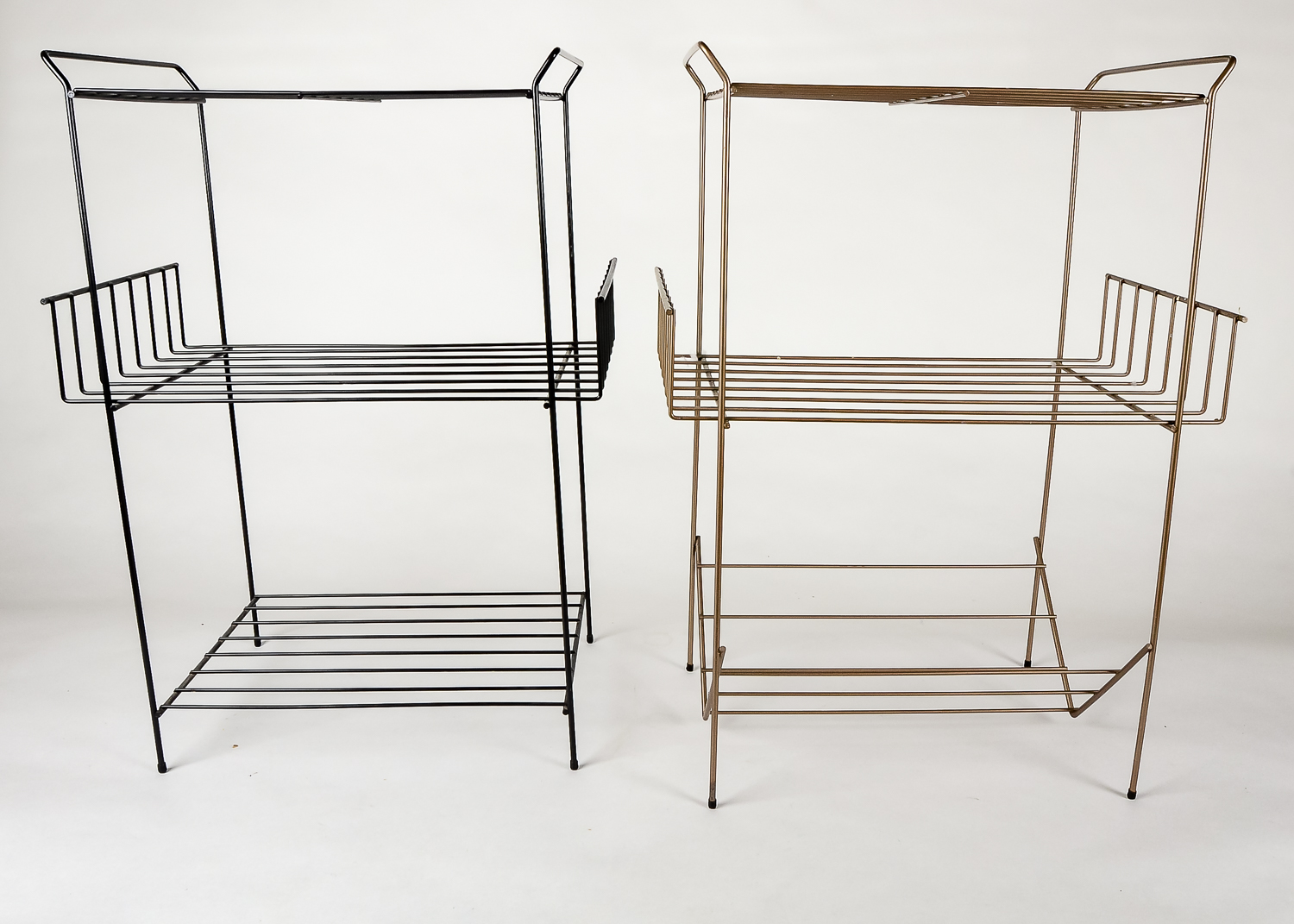 Pair of Vintage Wire Book Racks