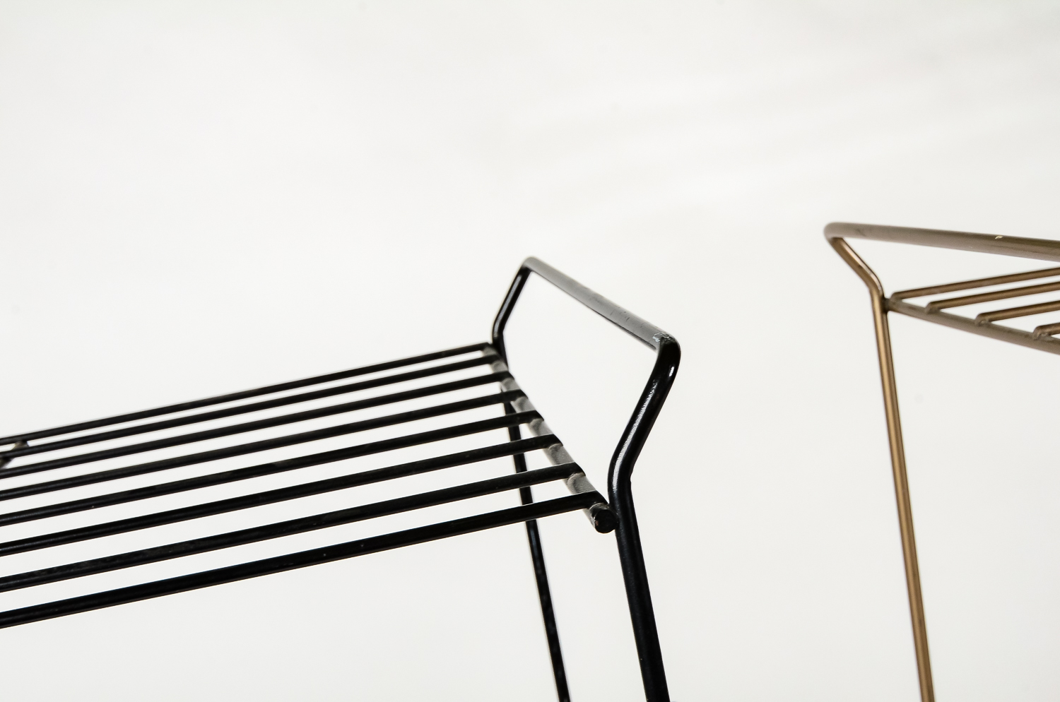 Pair of Vintage Wire Book Racks