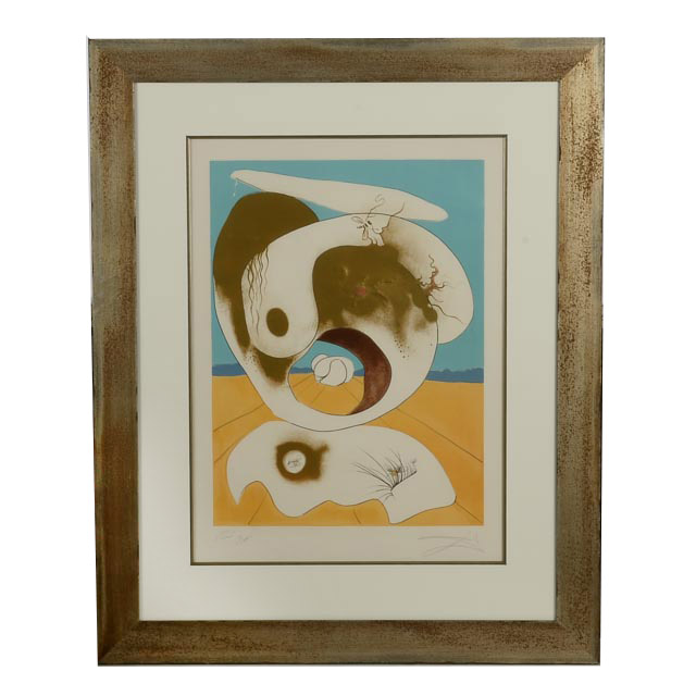 Salvador Dalí Original Mixed Media Print "Vision Planétaire et Scatologique"