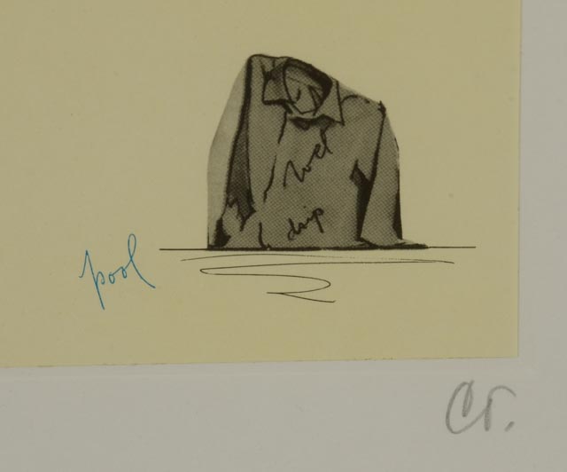 Claes Oldenburg LE Lithograph "Stocking On Knee With Thumbs, And Men's Shirt - As Fountains, New York"