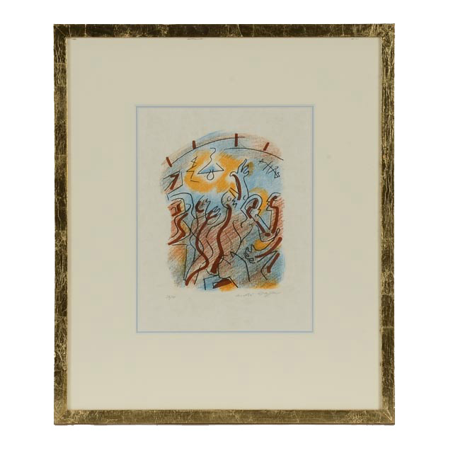 Andre Masson Original Lithograph on Paper "Les Adeptes De Charonne"
