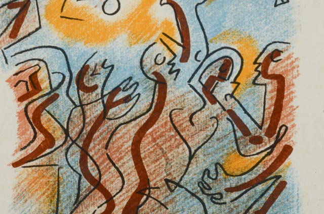 Andre Masson Original Lithograph on Paper "Les Adeptes De Charonne"