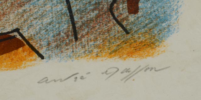 Andre Masson Original Lithograph on Paper "Les Adeptes De Charonne"