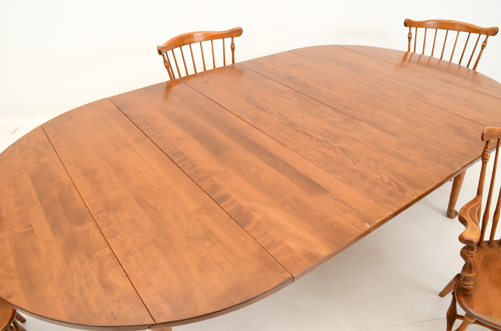 Ethan Allen Maple Drop-Leaf Dining Table and Chairs