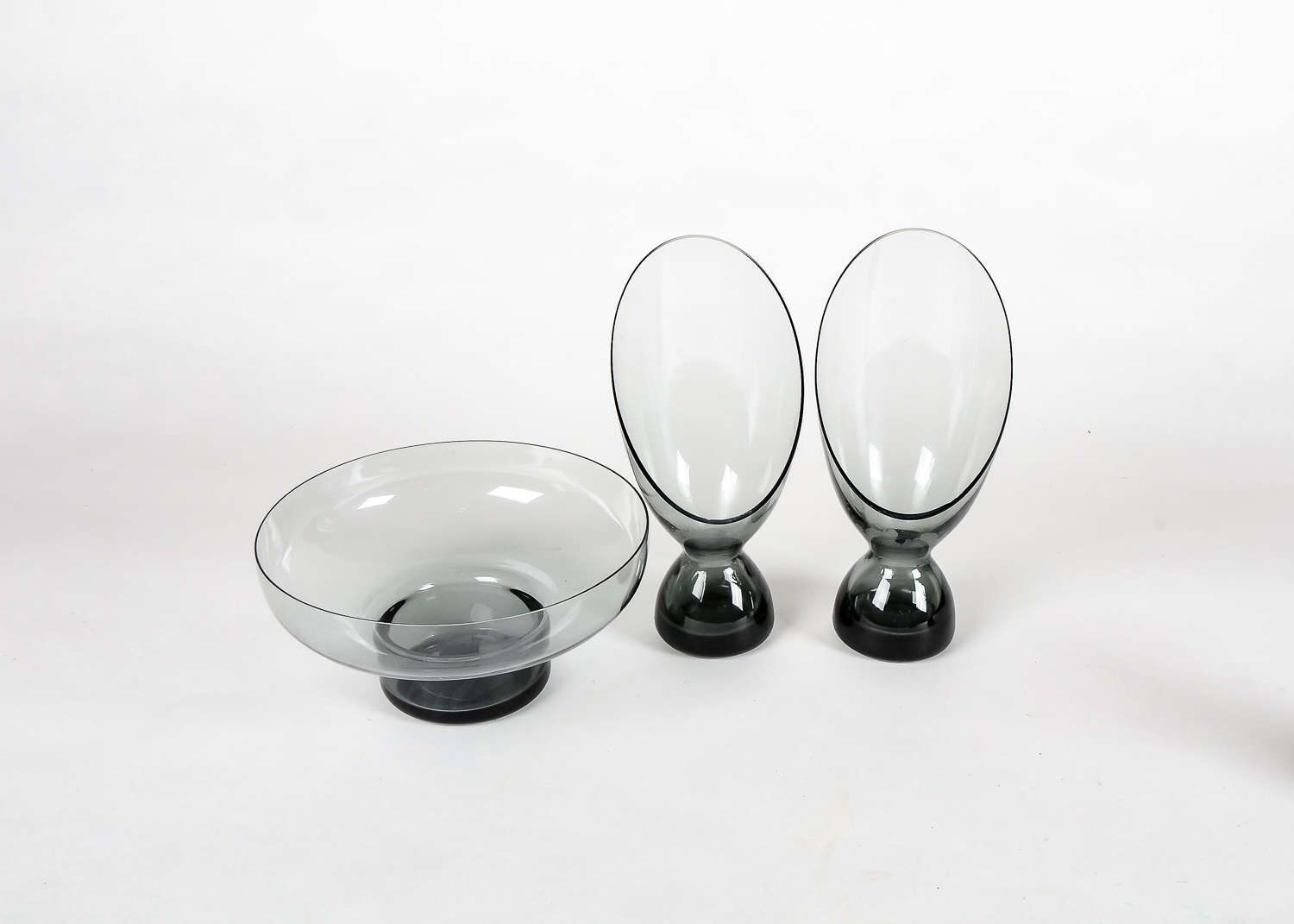Glass Candle Holders and Bowl