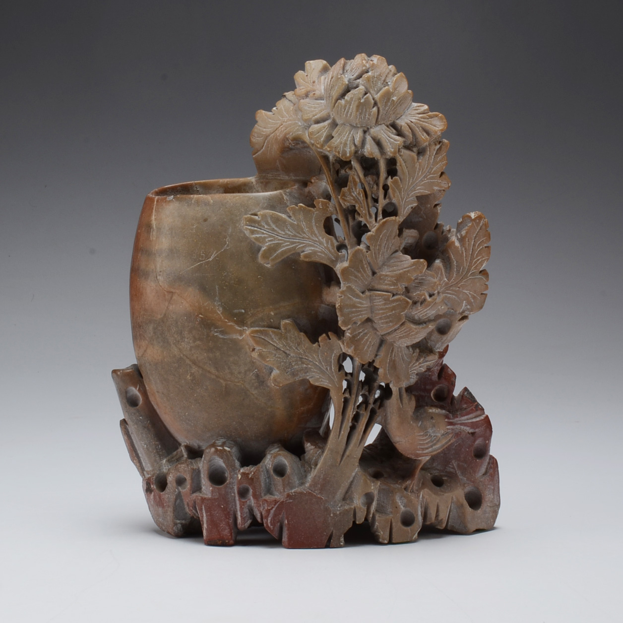 Chinese Carved Soapstone Vase