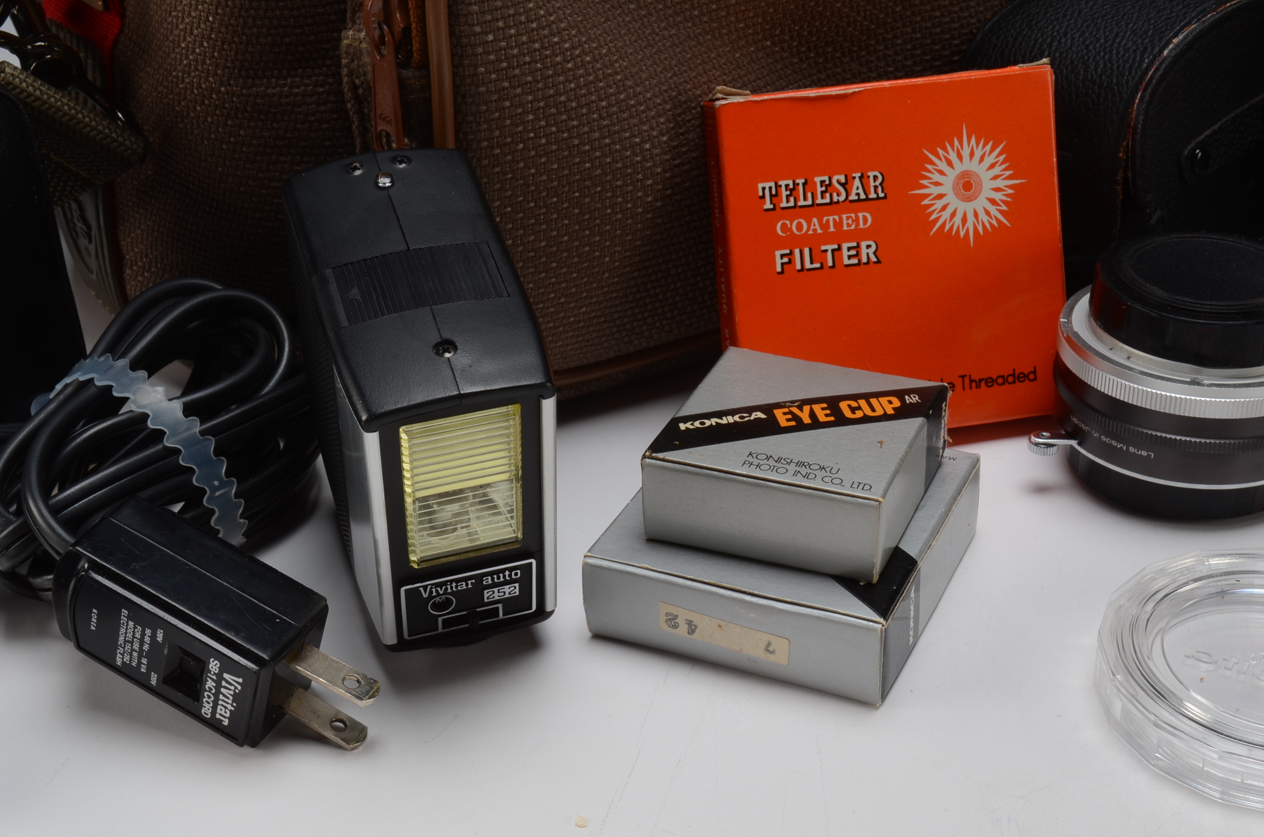 Konica Autoreflex T3 Camera with Case and Accessories