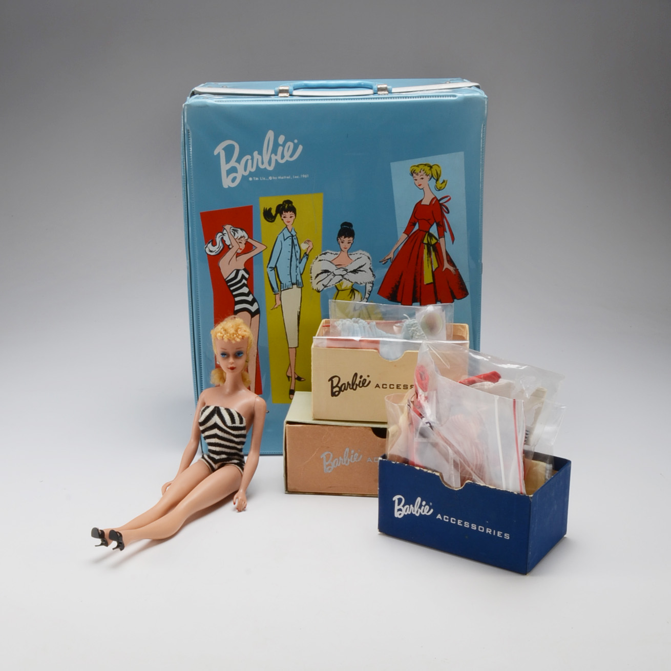 Vintage Barbie with Travel Case and Accessories