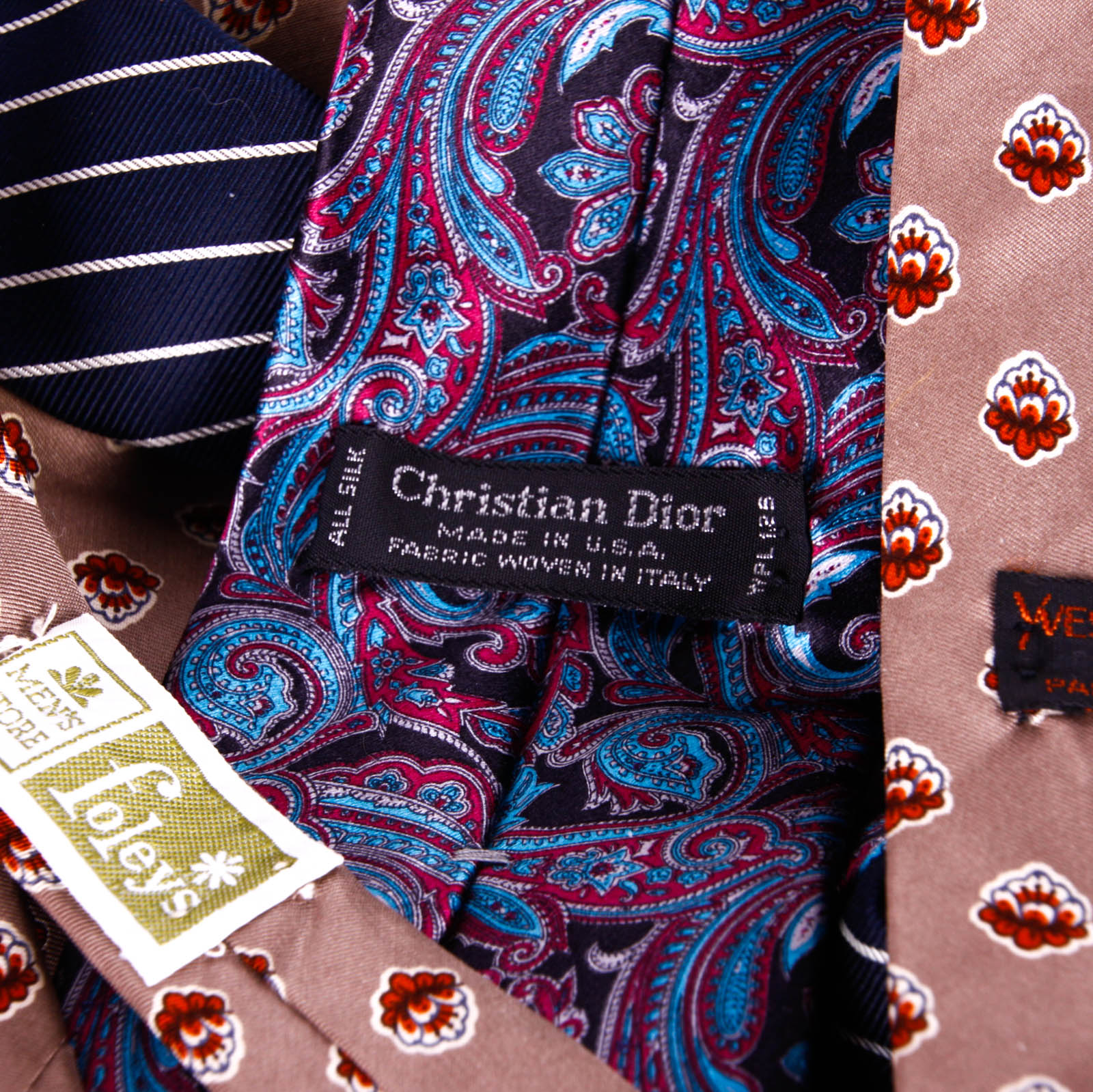 Men's Ties Featuring Christian Dior, Yves Saint Laurent, and Barry of London