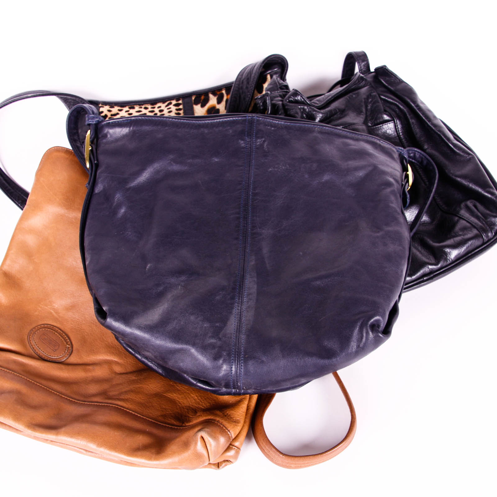 Brown and Black Leather Handbags