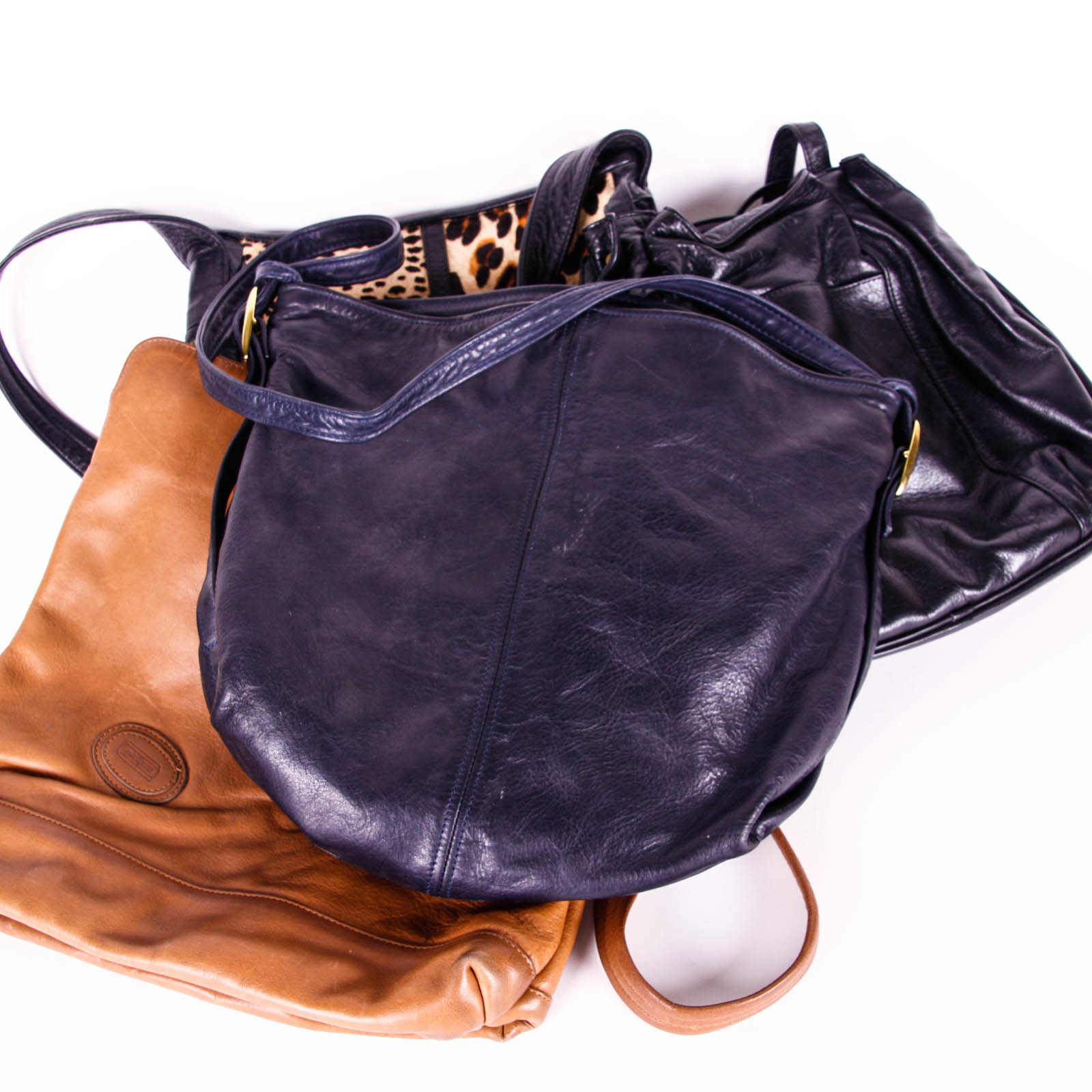 Brown and Black Leather Handbags