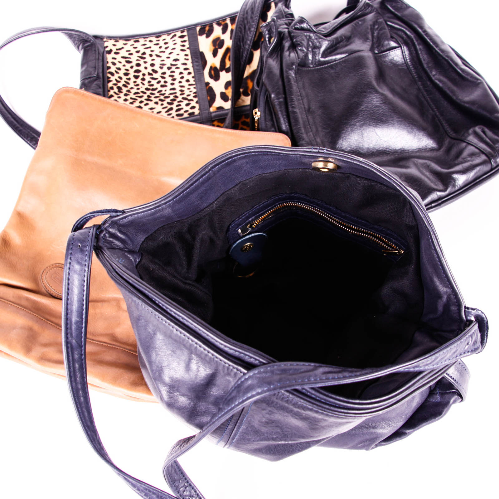 Brown and Black Leather Handbags