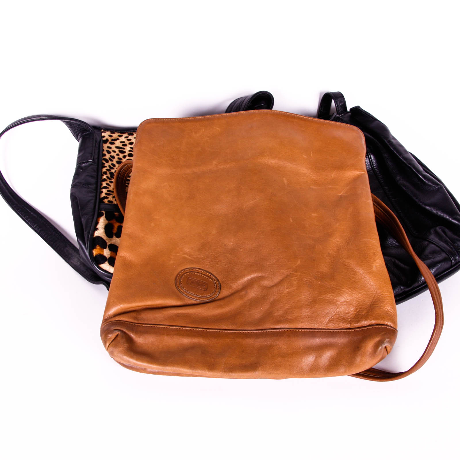 Brown and Black Leather Handbags