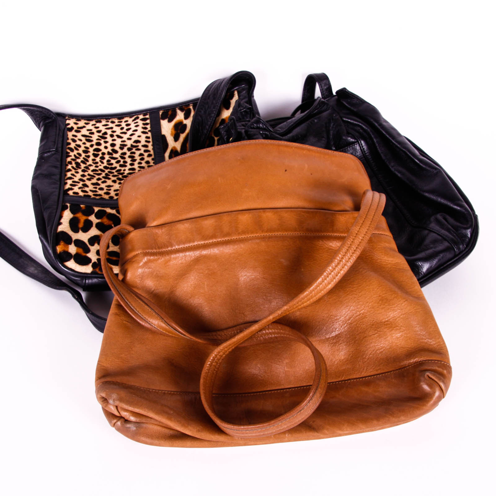 Brown and Black Leather Handbags