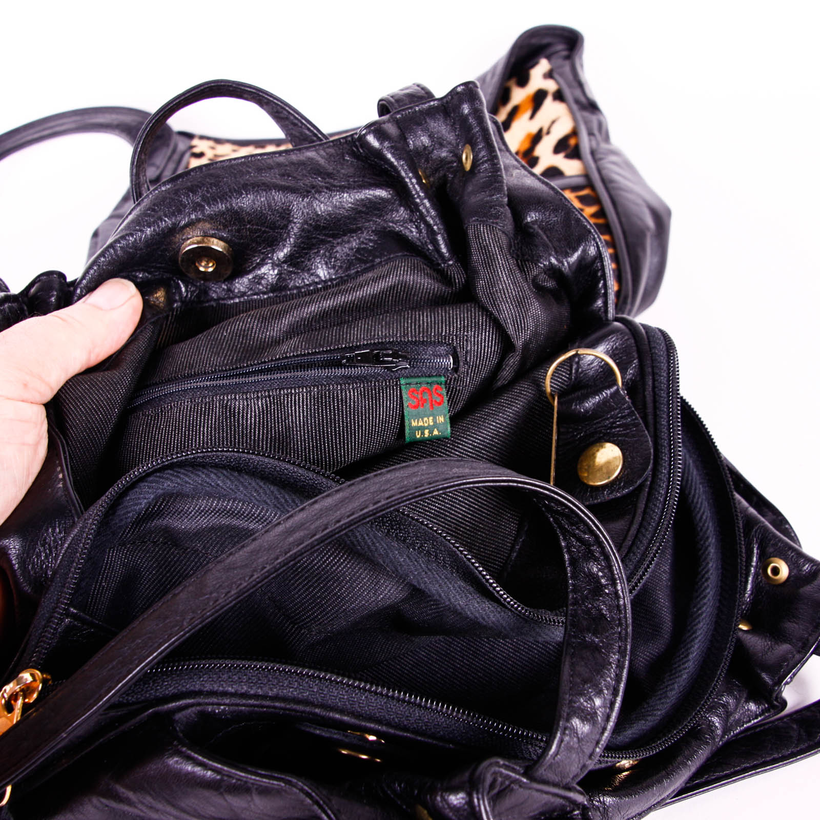 Brown and Black Leather Handbags