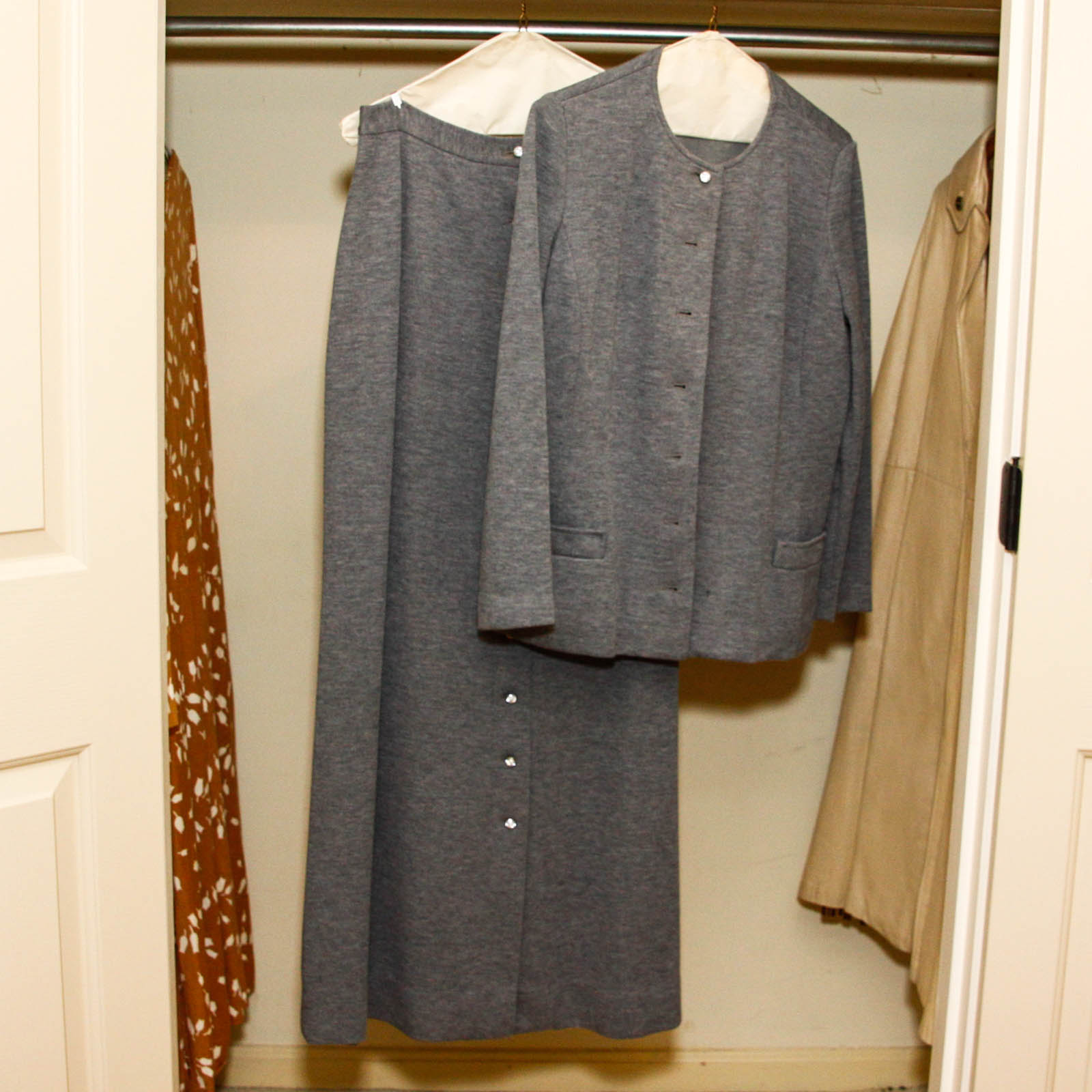 Saks Fifth Avenue Wrap Dress and Gray Skirt Set