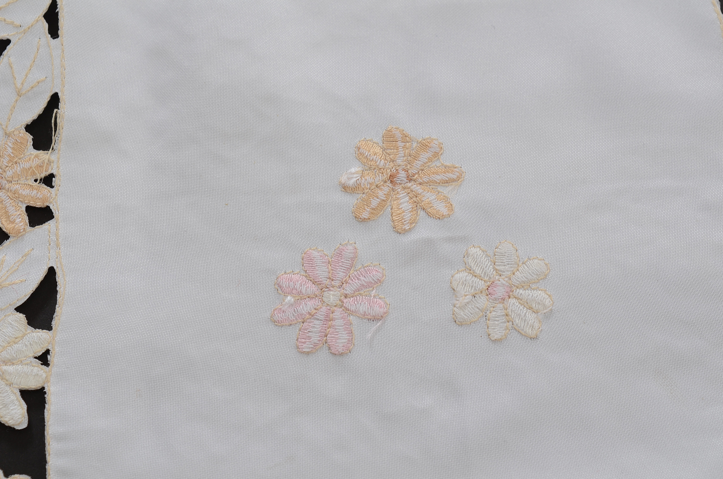 Floral Embroidered Tablecloth and Matching Napkins