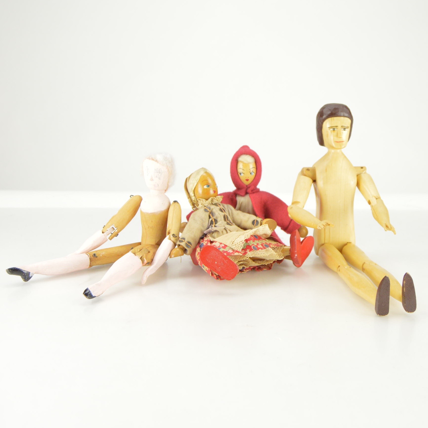 Wooden Dolls including Hand Made Jig Dolls