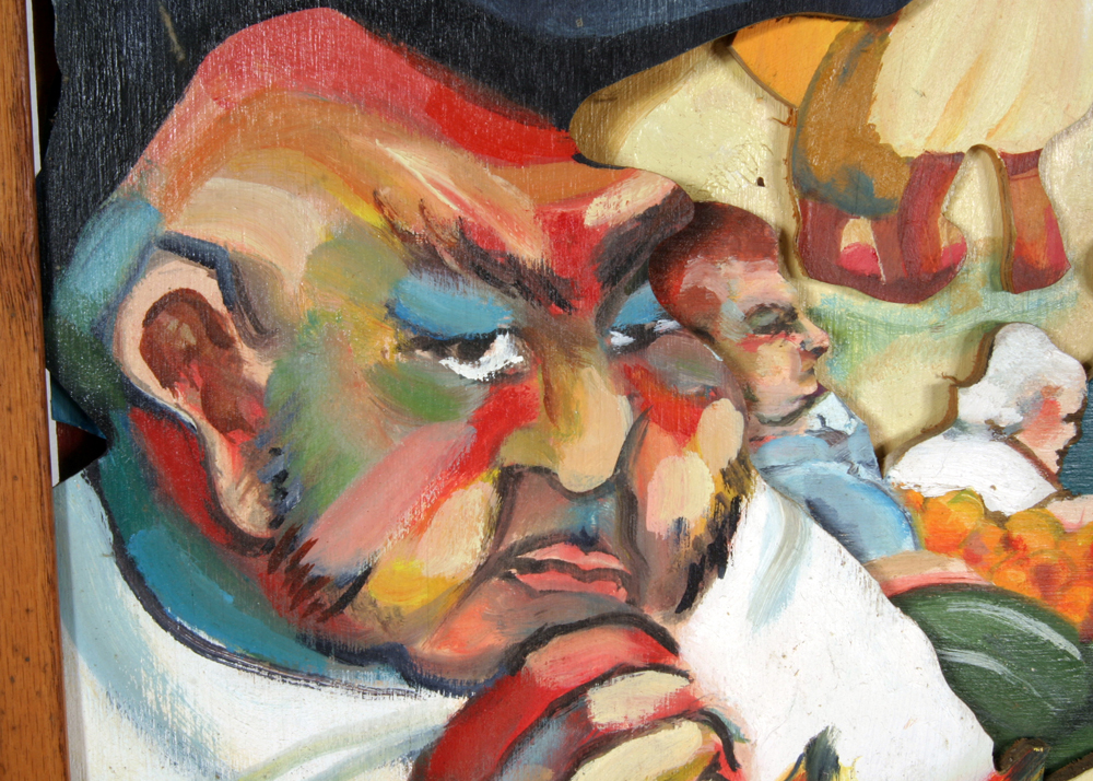 Original S. Ferraro Signed Painting on Wood