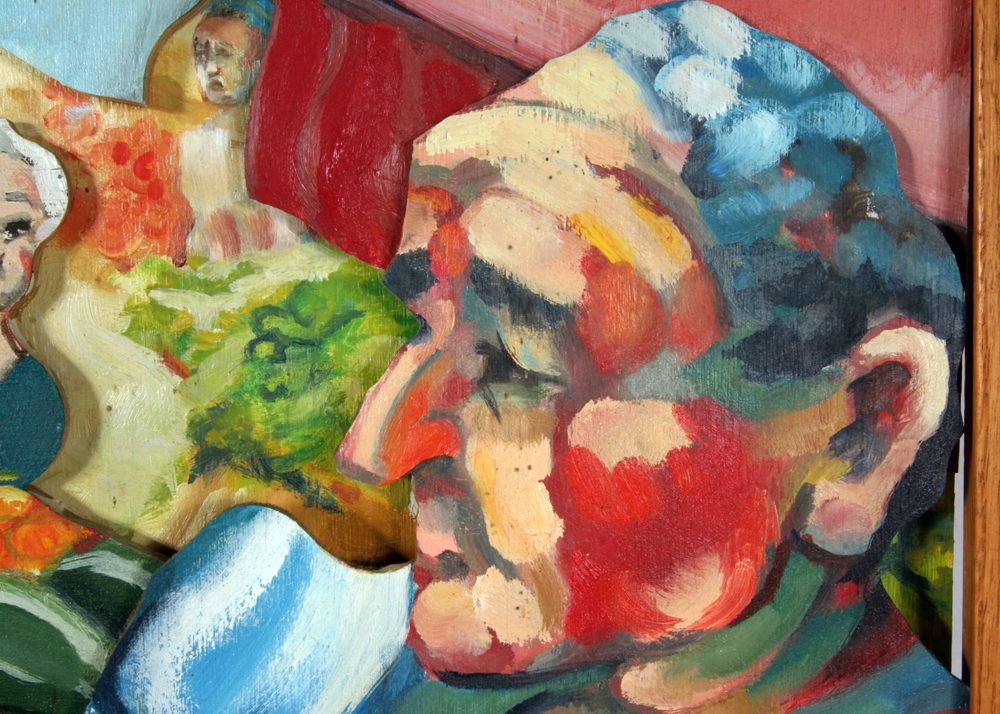 Original S. Ferraro Signed Painting on Wood