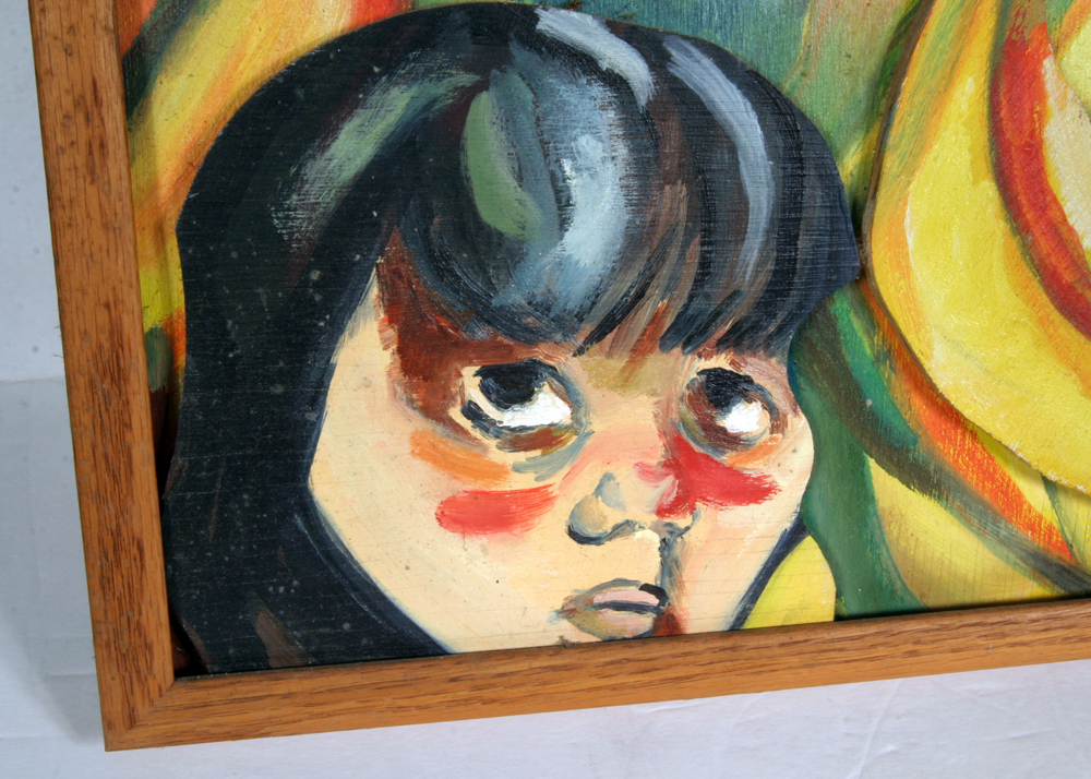 Original S. Ferraro Signed Painting on Wood