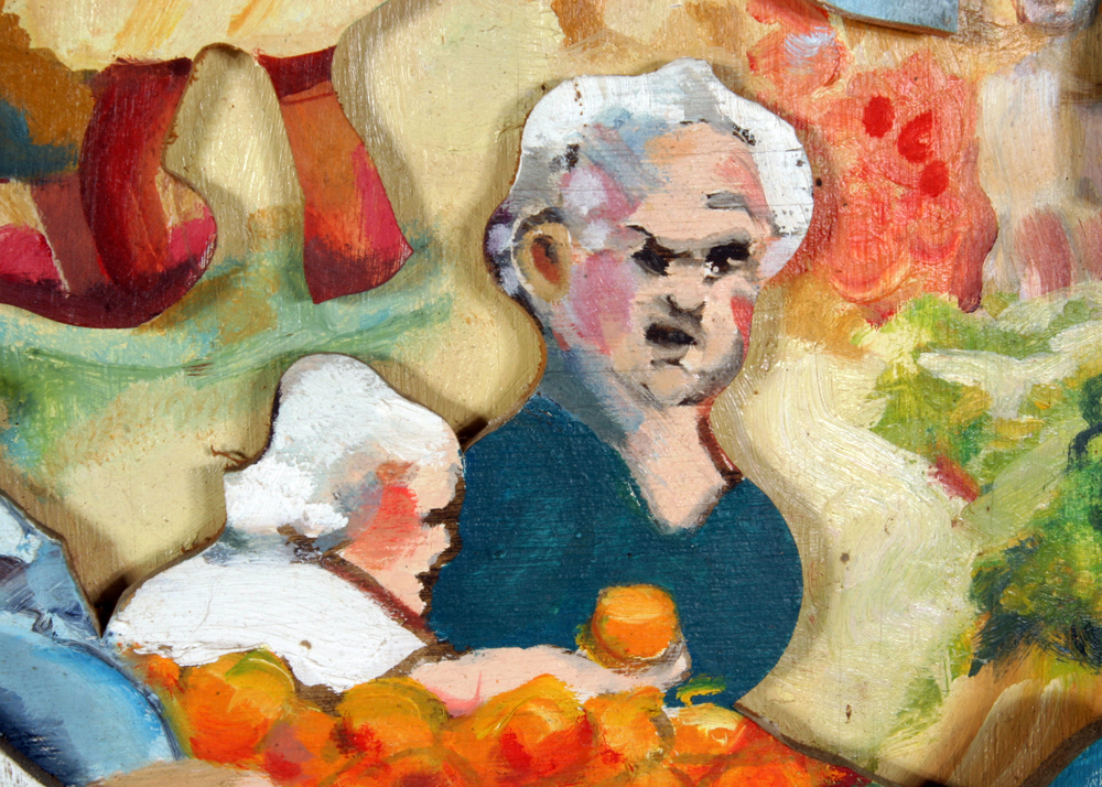 Original S. Ferraro Signed Painting on Wood