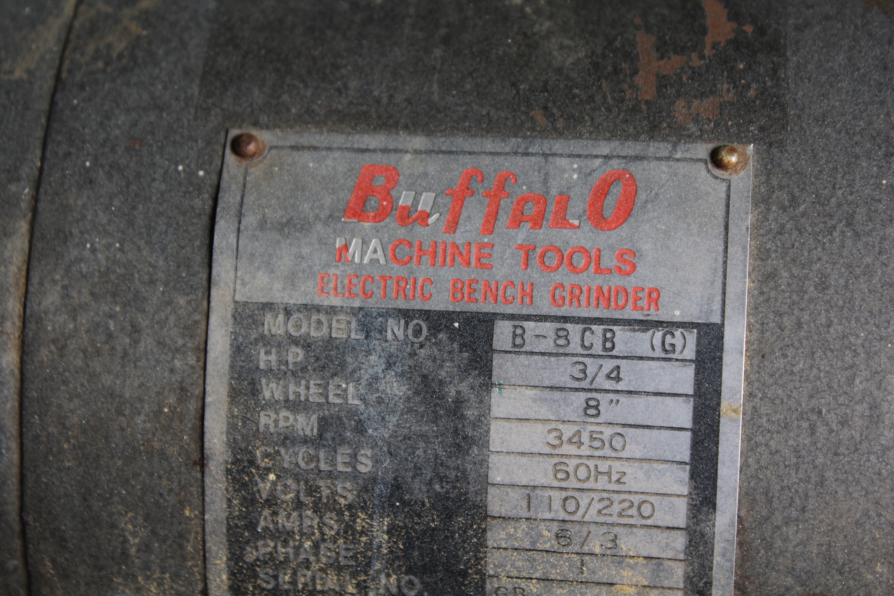 Buffalo Electric Bench Grinder with 8" Wheel and Stand