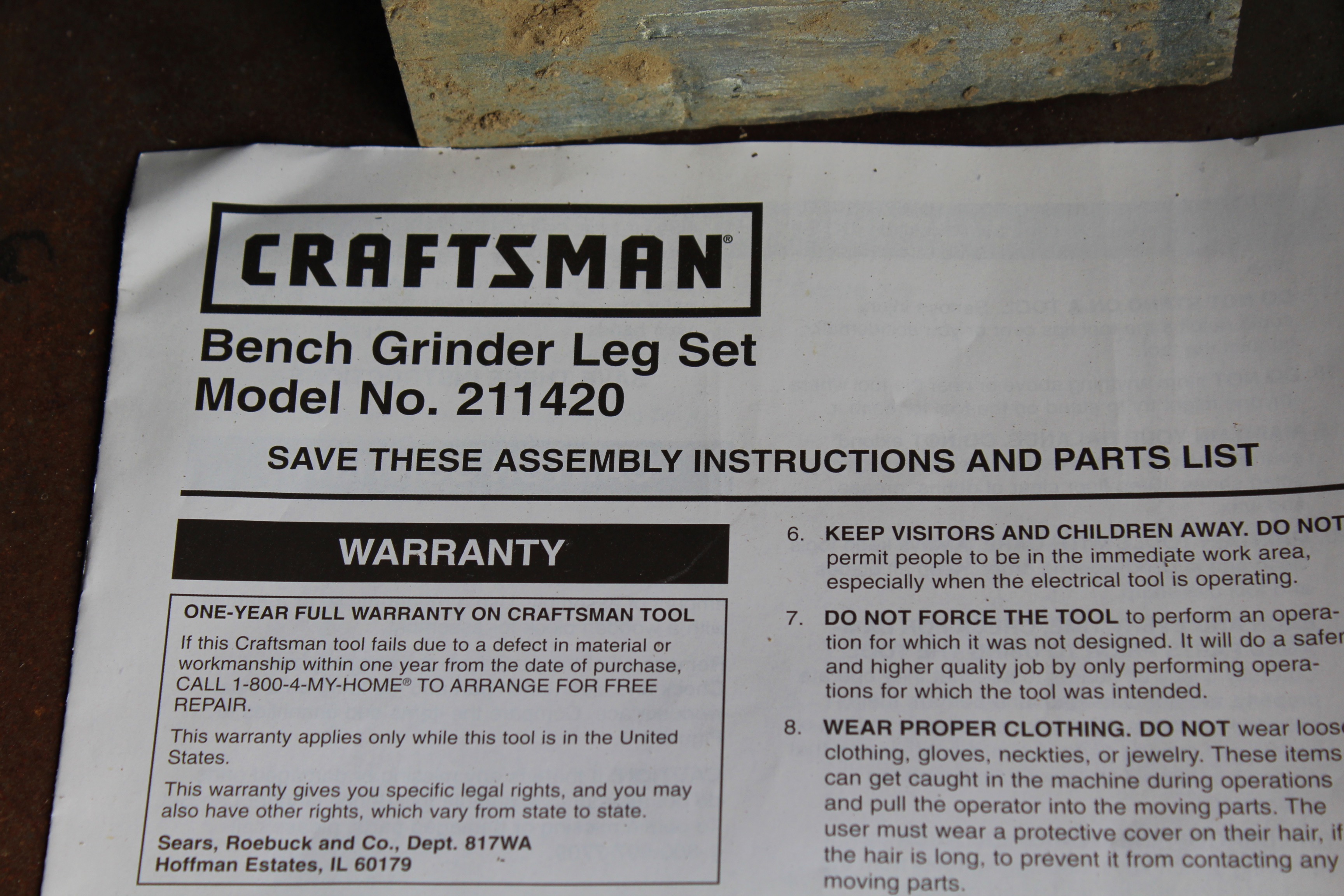 Buffalo Electric Bench Grinder with 8" Wheel and Stand