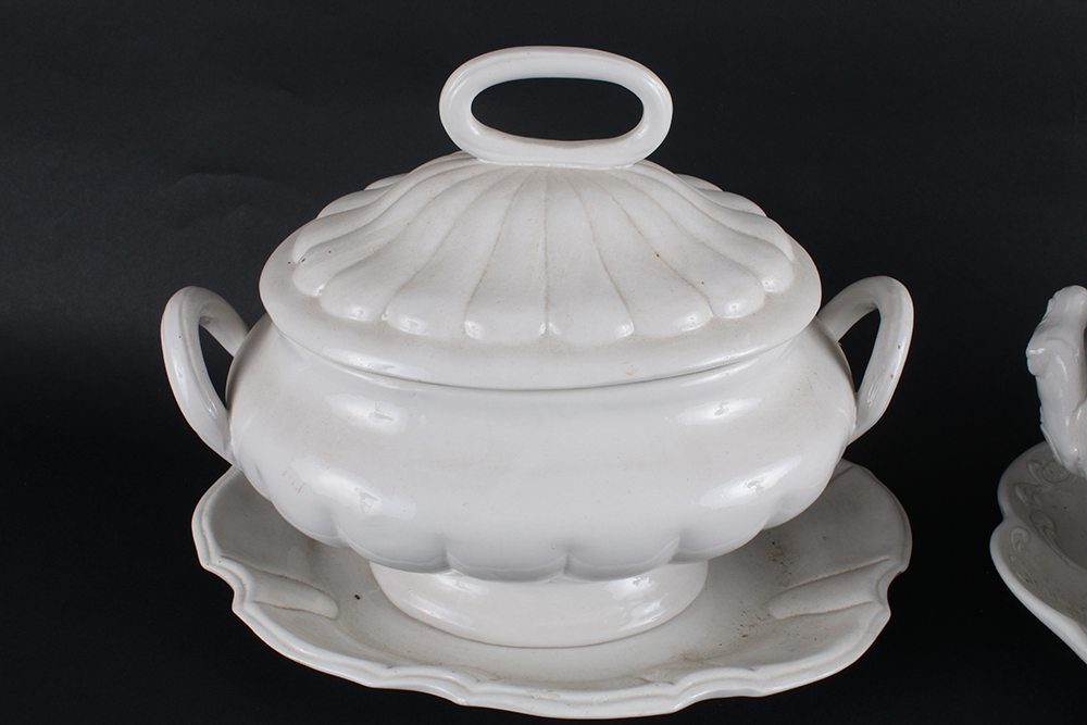 Pair of Italian White Ceramic Soup Tureens