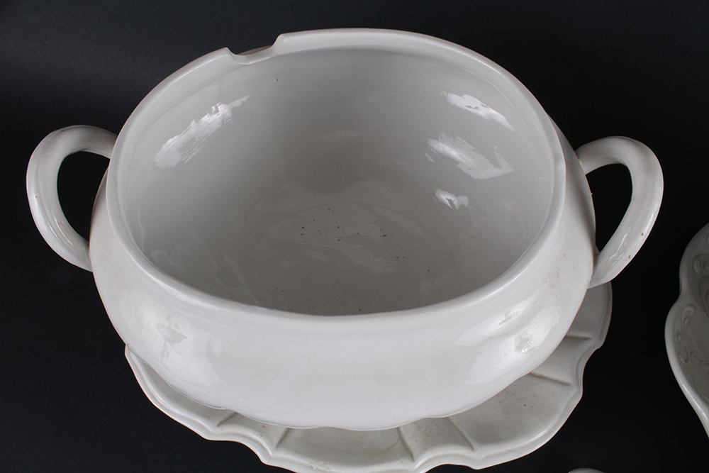 Pair of Italian White Ceramic Soup Tureens